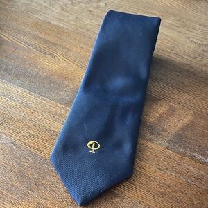 Wemlon by Wembley Navy Tie with Gold Accent
